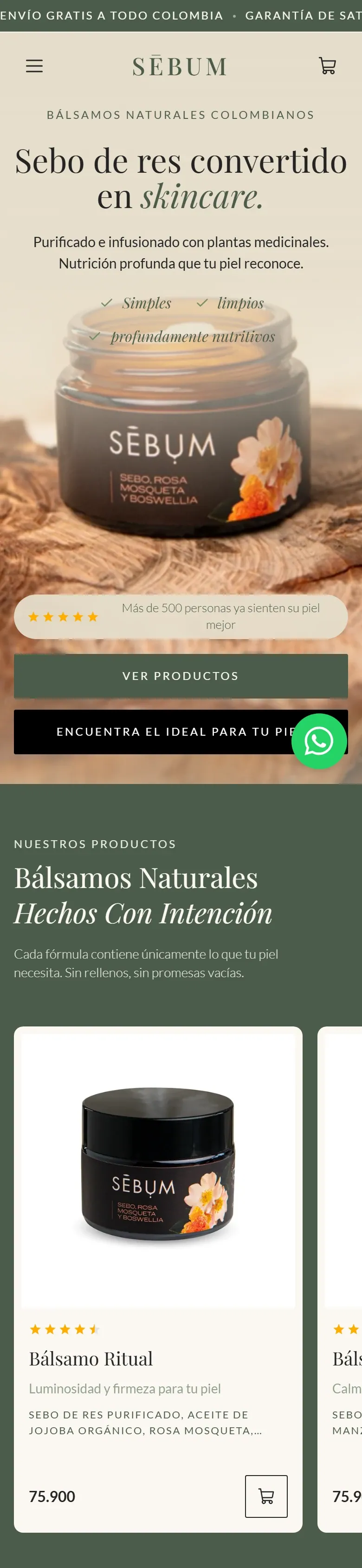 Sebum, después: tienda en vivo el 2 de octubre de 2026.