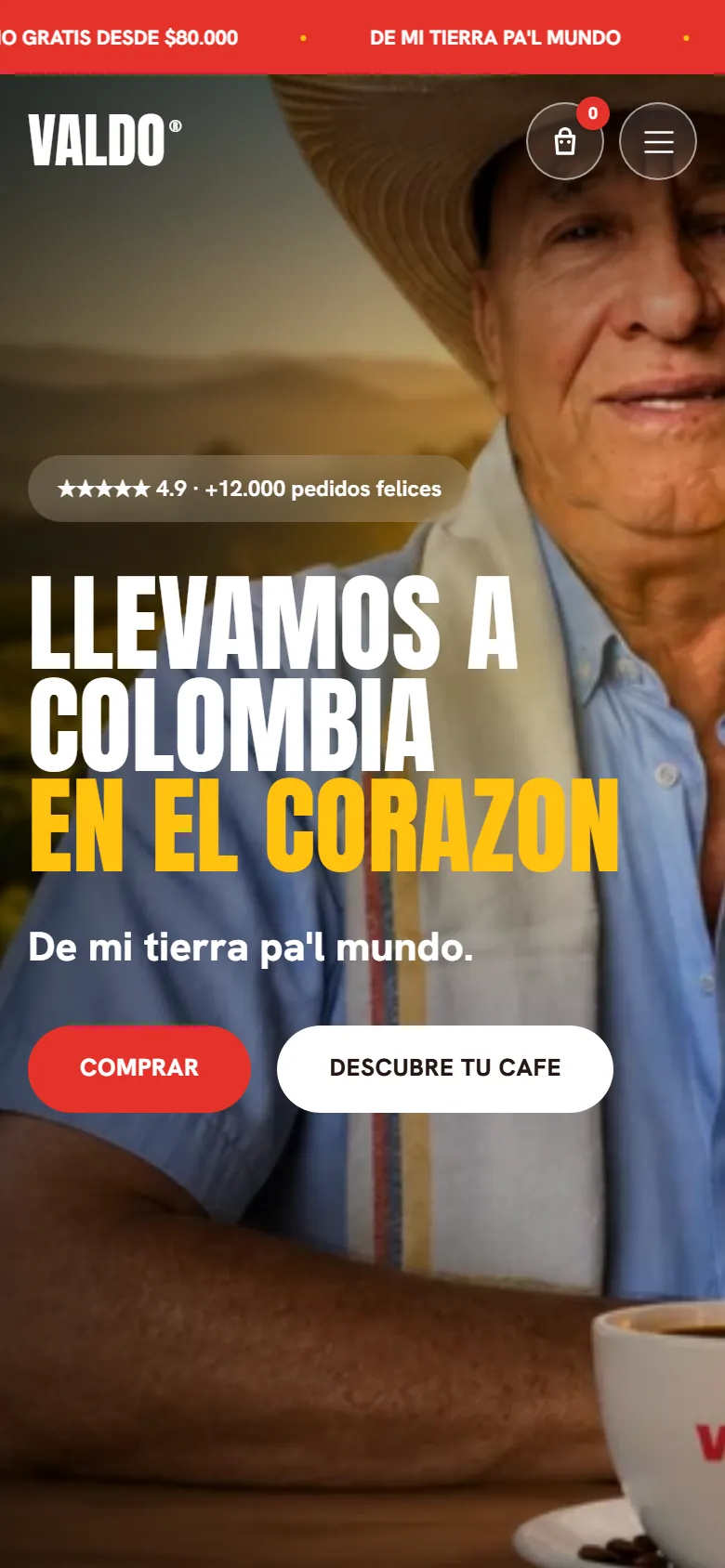 Valdo Café, después: tienda en vivo el 2 de octubre de 2026.