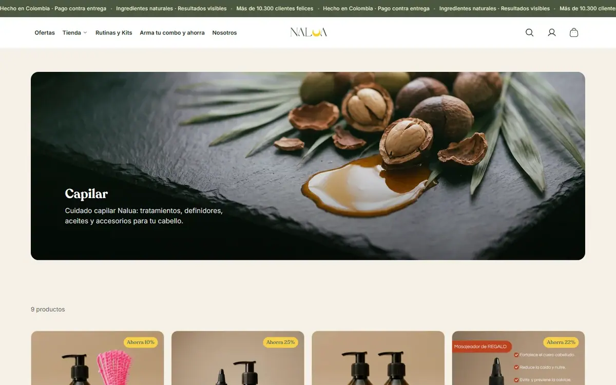 Nalua Skincare: una colección en computador.