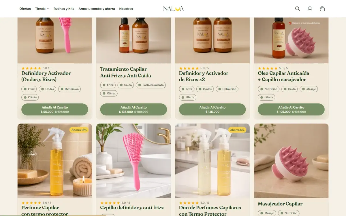 Nalua Skincare: una colección en computador.